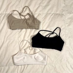 ALO Airlift Intrigue Bra Set in Black, Ivory & California Sand